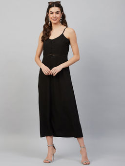 Carlton London - Black Solid Comfortable Maxi Dress