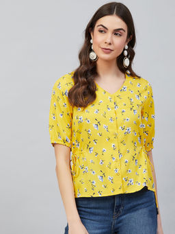 Carlton London - Yellow Floral Comfortable Top