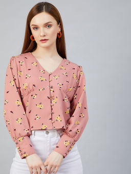 Carlton London - Peach Floral Comfortable Top
