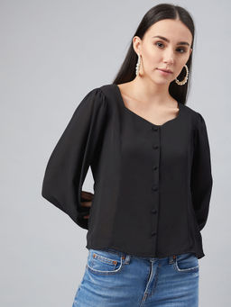 Carlton London - Black Solid Comfortable Shirt