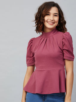 Carlton London - Pink Solid Casual Top