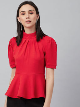 Carlton London - Red Solid Comfortable Top