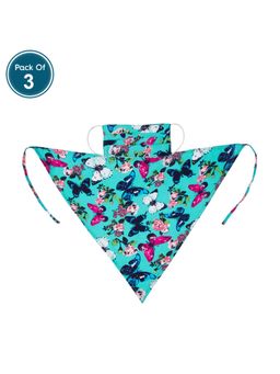 Clovia - Reusable 3 Layer Scarf Fit Face Mask With Loops For Filter - Pack Of 3 - Blue