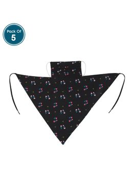 Clovia - Reusable 2 Layer Scarf Fit Face Mask With Loops For Filter - Pack Of 5 - Black