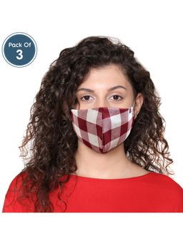 Clovia - Reusable 3 Layer Duckbill Fit Face Mask - Maroon (Pack of 3)