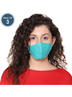 Clovia - Reusable 3 Layer Duckbill Fit Face Mask - Green (Pack of 3)