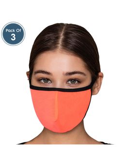 Clovia - Reusable 3 Ply Face Mask In Coral Pink (Pack of 3)