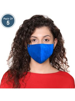 Clovia - Reusable 3 Layer Duckbill Fit Face Mask - Blue (Pack of 5)