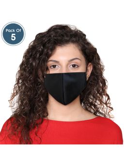 Clovia - Reusable 3 Layer Duckbill Fit Face Mask - Black (Pack of 5)