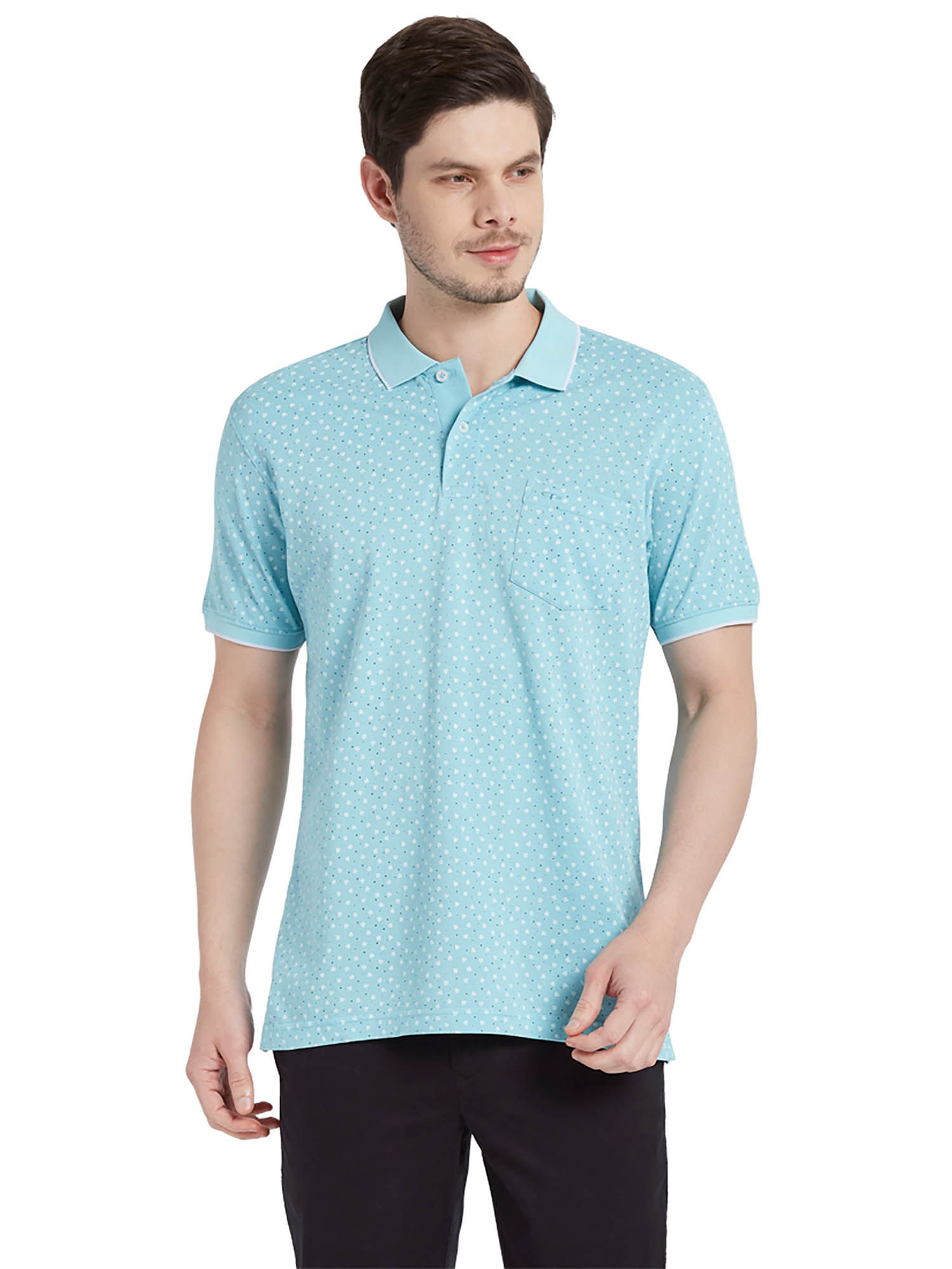 ColorPlus Light Blue Printed T-Shirt 