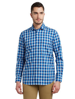 ColorPlus - Blue Checkered Casual Shirt