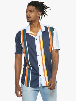 Campus Sutra - Men Multi colour Striped Casual Shirt