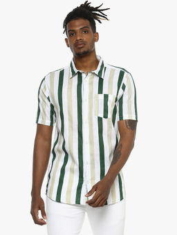 Campus Sutra - Men Multi colour Striped Casual Shirt