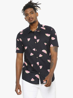 Campus Sutra - Men Black Printed Casual Shirt