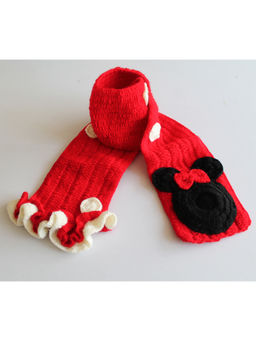 Woonie - Handmade Mouse Detailing Muffler - Red