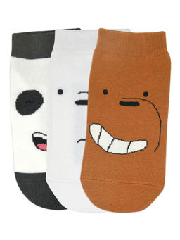Balenzia - X Cartoon Network We Bare Bears Low Cut Socks - Pack Of 3 - Multi-Color (Free Size)