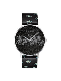 Coach - Perry Black Leather Ladies Watch - CO14503048W