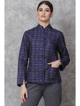 Biba - Blue Straight Art Silk Jackets