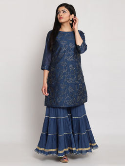 Biba - Blue Embellished Kurti