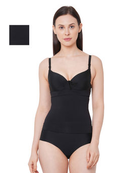 SOIE - Women's Solid Polyamide Spandex Shapewear (Pack Of 2) - Black