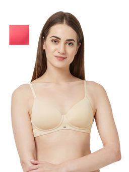 SOIE - Semi/Medium Coverage Padded Non-Wired T-shirt Bra(Pack of 2) - Multi-Color