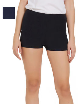 SOIE - Mid Rise Breathable Cotton Spandex Mid Thigh Length Cycling Shorts-Pack of 2-Multi-Color