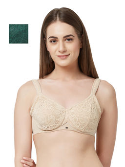 SOIE - Women's Full Coverage Non-Padded Wired Lace Bra (Pack Of 2) - Multi-Color
