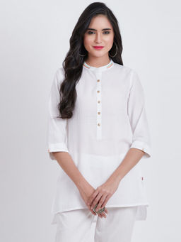 Biba - White Solid Short Tunic