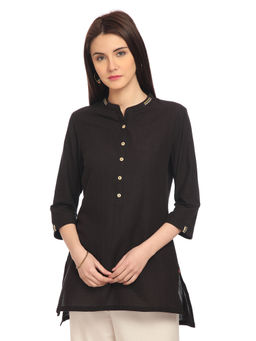 Biba - Black Short Solid Tunic