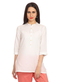 Biba - White Solid Tunic