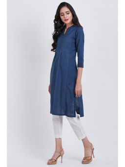 Biba - Blue Solid Kurta