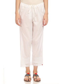 Biba - White Solid Pant