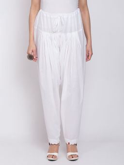 Biba - Off White Solid Salwar