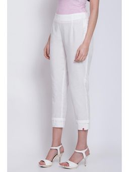 Biba - White Solid Pant