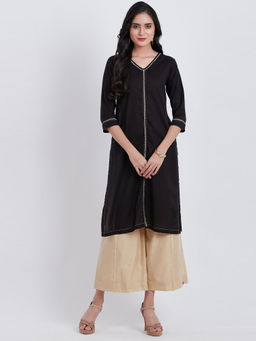 Biba - Black Solid Kurta
