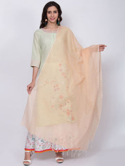 Biba - Peach Solid Dupatta