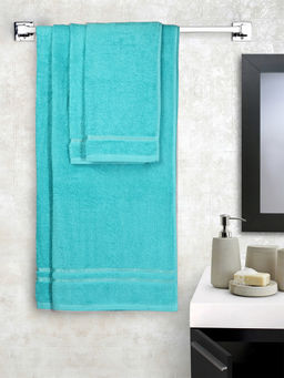 CORE Designed by SPACES - Seasons Best Quick Dry Blue 380 Gsm 2 Bath Towels And 2 Hand Towels