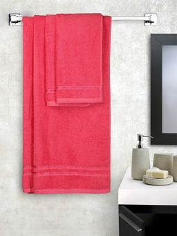 CORE Designed by SPACES - Seasons Best Quick Dry Coral 380 Gsm 2 Bath Towels And 2 Hand Towels