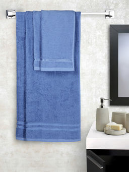 CORE Designed by SPACES - Seasons Best Quick Dry Blue 380 Gsm 2 Bath Towels And 2 Hand Towels