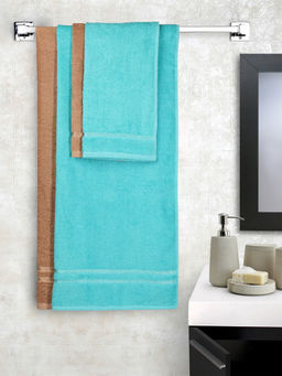 CORE Designed by SPACES - Seasons Best Quick Dry Multicolour 380 Gsm 2 Bath Towel,2 Hand Towel