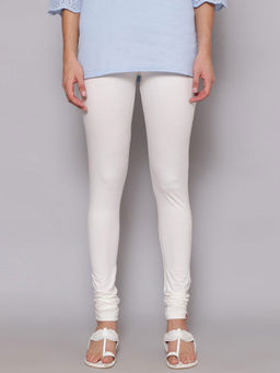 Biba - Off White Cotton Lycra Knitted Churidar