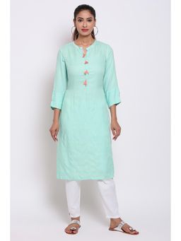 Biba - Blue Solid Kurta