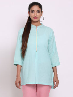 Biba - Blue Embroidered Kurti