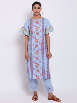 Biba - Blue Floral Kurta