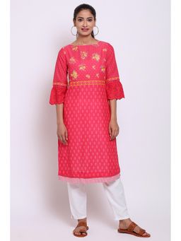 Biba - Pink Floral Kurta