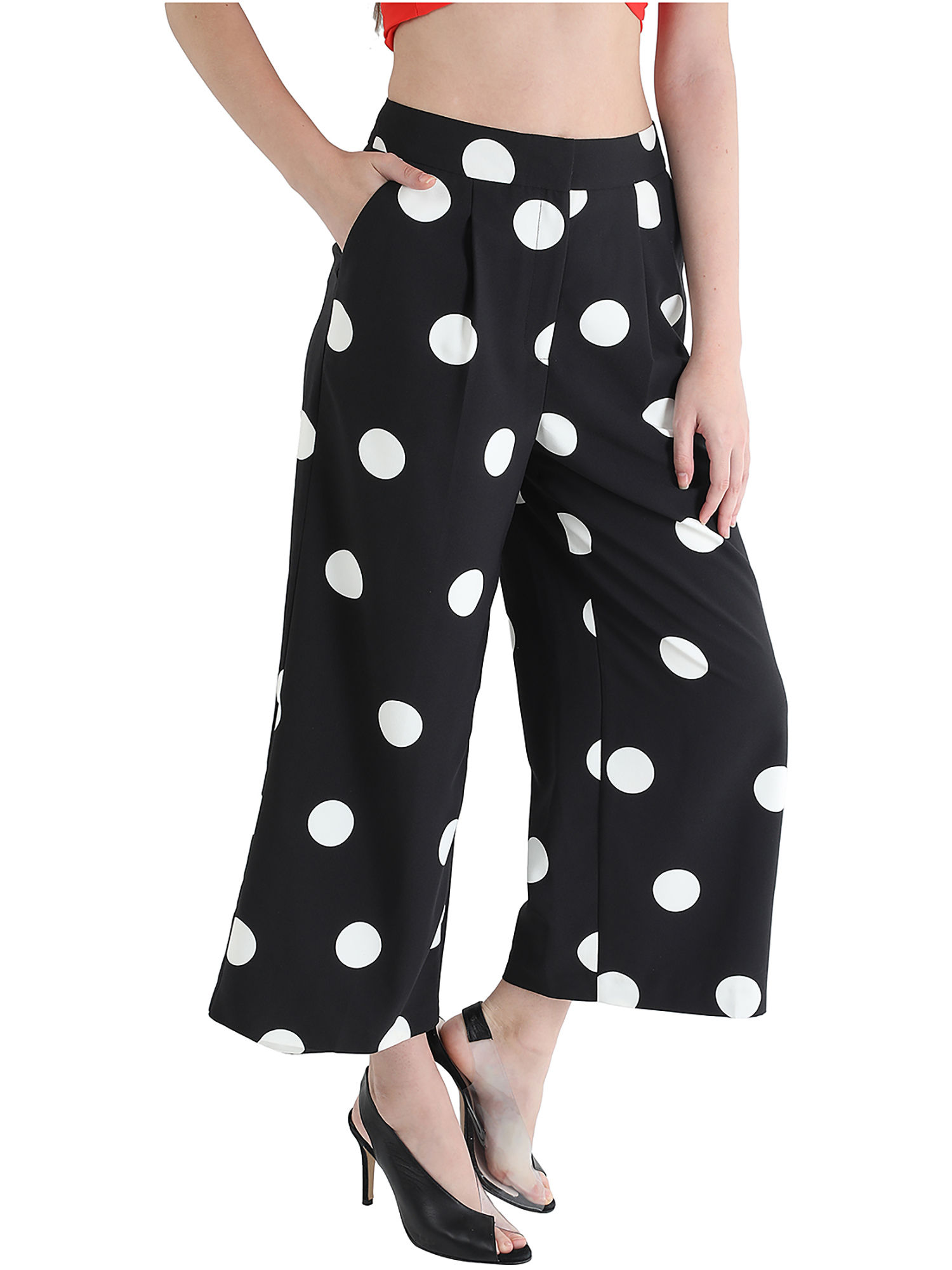 COVER STORY Black Polka Dot Culottes 