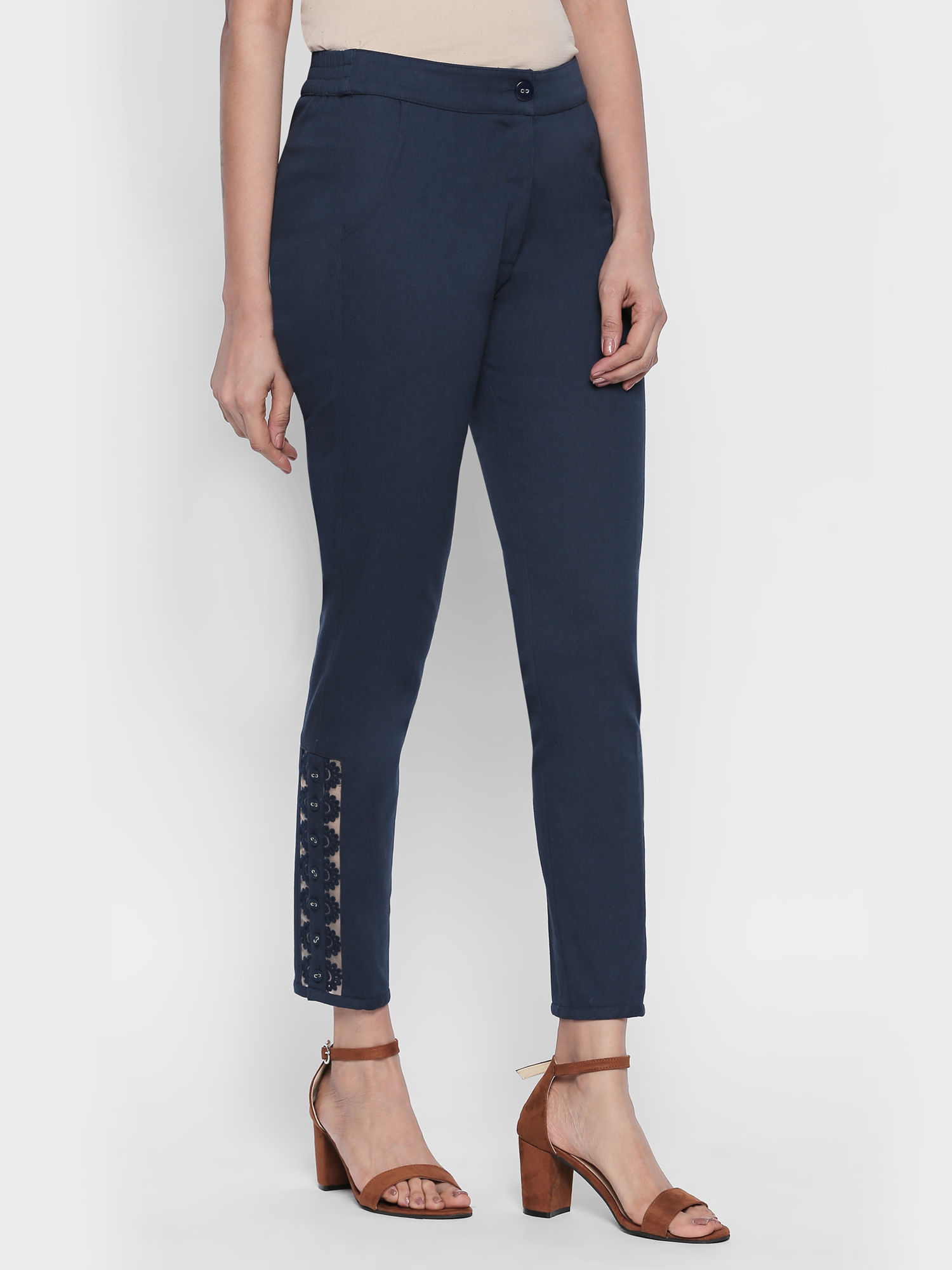 Naari Blue Cotton Stretch Drill Fabric 