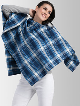 FableStreet - Blue Checks Cape