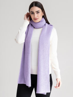 FABLE STREET - Lilac Textured Knit Muffler