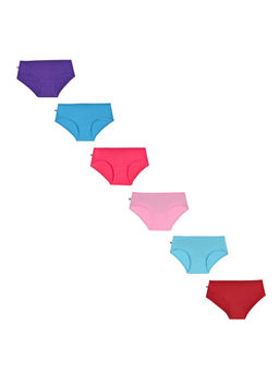 Adira - Pack Of 6 High Waist Cotton Panties - Multi-Color
